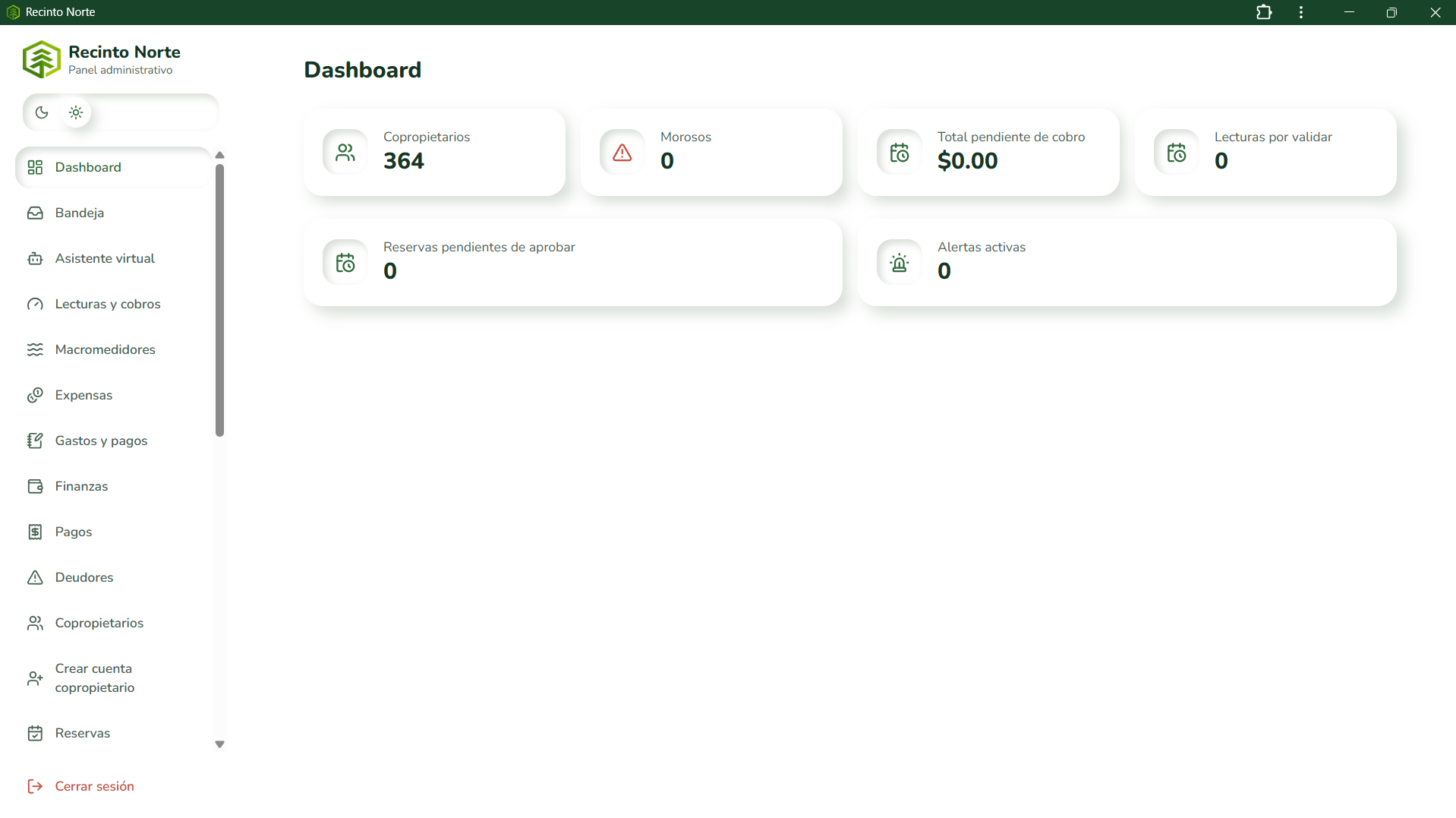 App de administración para Recinto Norte